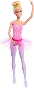 Giocattolo Barbie - Ballerina, Bambola bionda con Corpetto Decorato a Fiori e tutù Viola Rimovibile Mattel