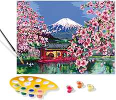 Giocattolo Ravensburger - CreArt La fioritura dei ciliegi in Giappone, Kit per Dipingere con i Numeri Ravensburger